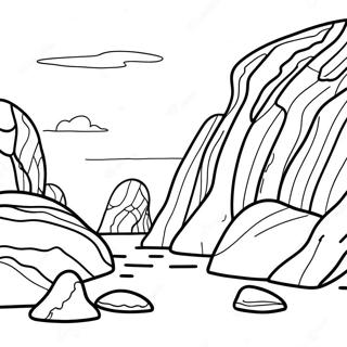 Page à colorier des effets d'érosion sur les rochers | Page de coloriage Érosion
