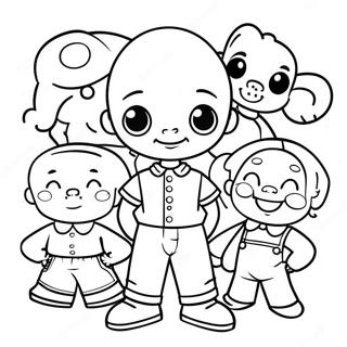 Page à colorier de Little Bill avec ses amis | Page de coloriage Logo Petit Bill
