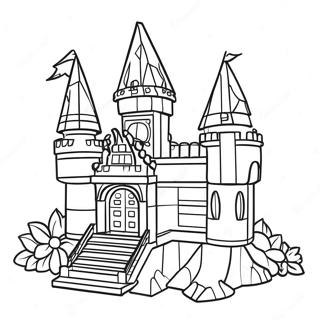 Page à colorier du château de princesse Lego | Page de coloriage Fille Lego