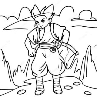 Page à colorier de Gon aventurier | Page de coloriage Gon