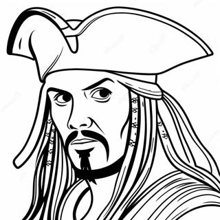 Page à colorier Johnny Depp en Capitaine Jack Sparrow | Page de coloriage Johnny Depp