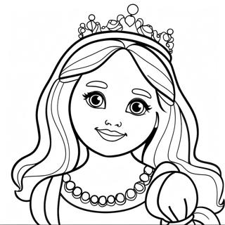 Page à colorier Princesse girly | Page de coloriage Féminin