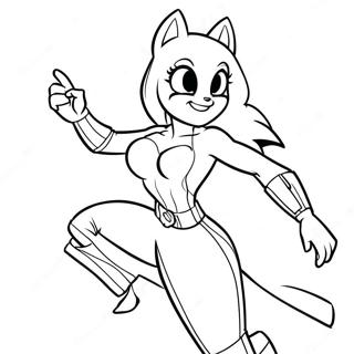 Page à colorier Rena Rouge en pose héroïque | Page de coloriage Rena Rouge