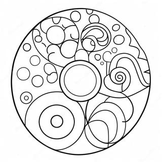 Page à colorier Cercles colorés de Kandinsky | Page de coloriage Kandinsky