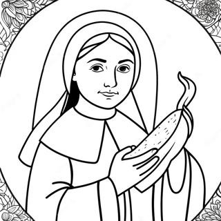 Page à colorier Sainte Bernadette | Page de coloriage Sainte Bernadette