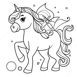 Princesse Élégante avec un Cheval Étincelant à Colorier | Page de coloriage Princesse Cheval
