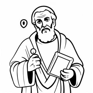 Saint Pierre Tenant des Clés à Colorier | Page de coloriage Saint Pierre