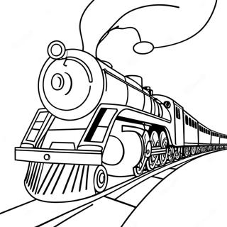 Page à colorier du train magique Polar Express | Page de coloriage Express Polaire