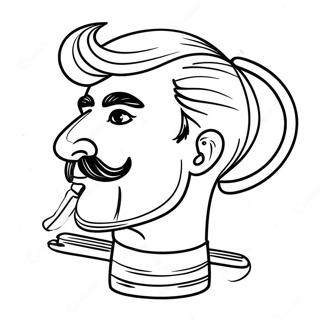 Coiffeur Amusant avec des Ciseaux à Colorier | Page de coloriage Coiffeur