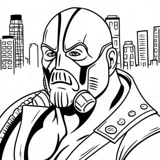 Bane à Gotham City à Colorier | Page de coloriage Bane