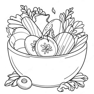 Page à colorier de salade de jardin fraîche | Page de coloriage Salade