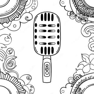 Page à colorier de Microphone Vintage | Page de coloriage Microphone