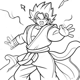 Page à colorier de Zenitsu en pose de respiration de tonnerre | Page de coloriage Zenitsu