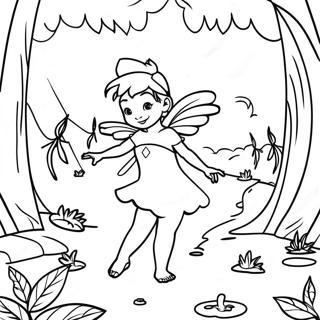 Page à colorier forêt magique de FernGully | Page de coloriage FernGully