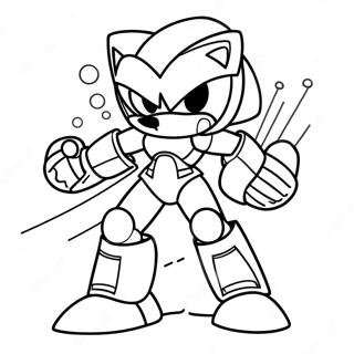 Page à colorier de Metal Sonic en action | Page de coloriage Sonic Métal