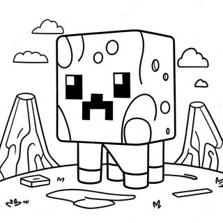 Page à colorier de slime Minecraft mignon | Page de coloriage Slime Minecraft