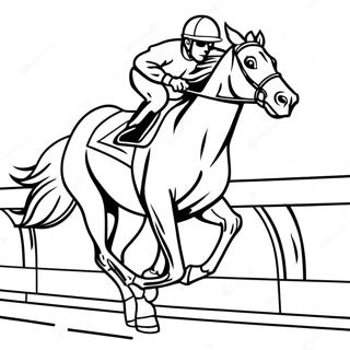 Page à colorier de course de chevaux | Page de coloriage Courses de chevaux