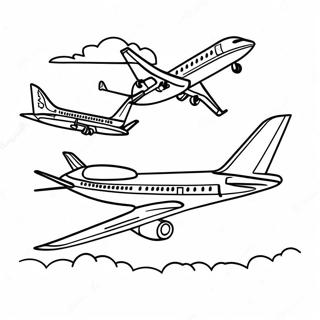 Page à colorier Avion United Airlines en Vol | Page de coloriage United Airlines