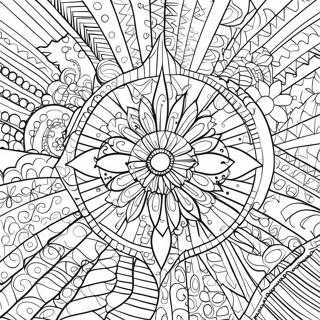 Page à colorier de motifs géométriques Art Déco | Page de coloriage Art Déco