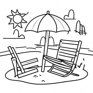 Page à colorier de sécurité à la plage ensoleillée | Page de coloriage Sécurité estivale
