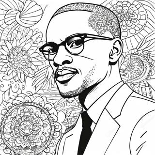 Page à colorier de citation inspirante de Malcolm X | Page de coloriage Malcolm X