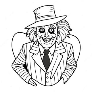 Page à colorier de Beetlejuice en costume effrayant | Page de coloriage Beetlejuice
