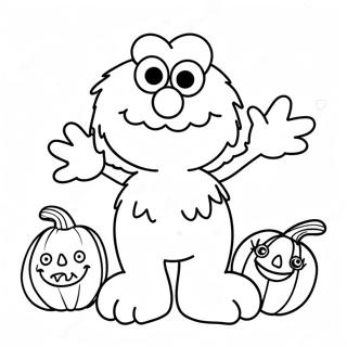 Page à colorier d'Elmo pour Halloween | Page de coloriage Elmo Halloween