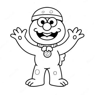Page à colorier d'Elmo en costume effrayant | Page de coloriage Elmo Halloween