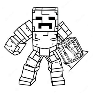 Page à Colorier Armure Minecraft | Page de coloriage Armure Minecraft
