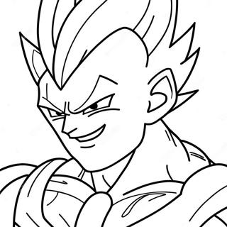 Page à colorier Majin Vegeta en bataille | Page de coloriage Majin Vegeta