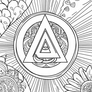 Page à colorier du symbole Alpha et Oméga | Page de coloriage Alpha et Oméga