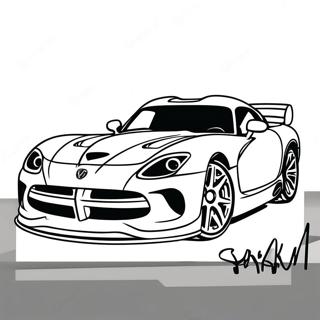 Page à colorier de la voiture de sport Dodge Viper | Page de coloriage Dodge Viper