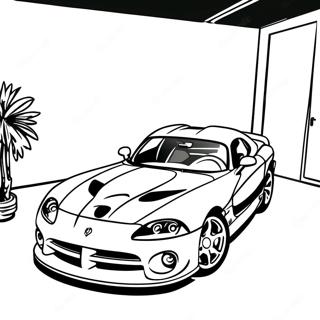 Page à colorier de la Dodge Viper rouge | Page de coloriage Dodge Viper