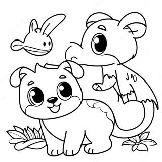 Page à colorier des animaux joyeux du bon matin | Page de coloriage Bonjour