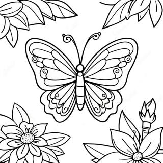 Page à colorier papillon coloré | Page de coloriage Insecte
