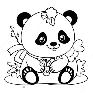 Page à colorier du panda de Noël | Page de coloriage Panda de Noël