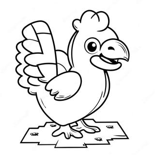 Page à colorier de poulet Minecraft | Page de coloriage Poule Minecraft