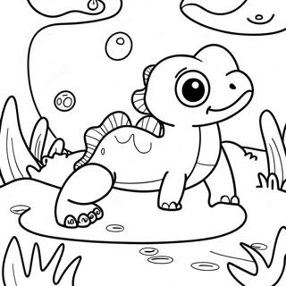 Page à colorier de Triton Mignon dans un Étang | Page de coloriage Triton