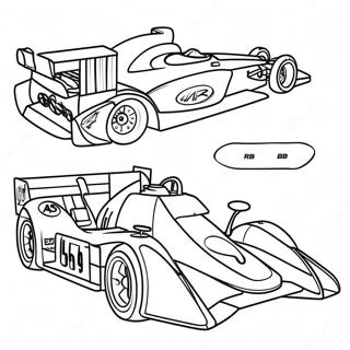 Page à colorier de Voiture de Course Passionnante | Page de coloriage Circuit de Course