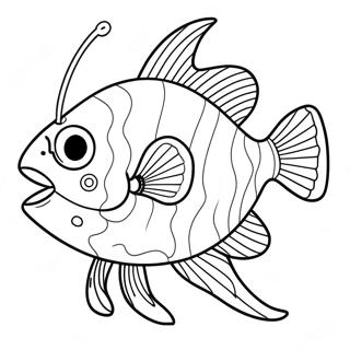 Page à colorier de Poisson Pêcheur | Page de coloriage Poisson-Scie