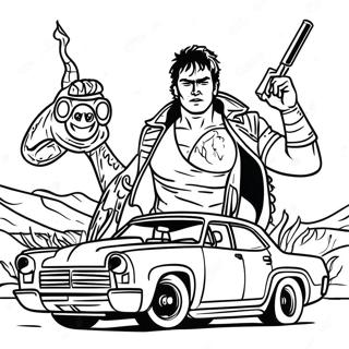 Page à colorier de Mad Max Fury Road | Page de coloriage Fou Max