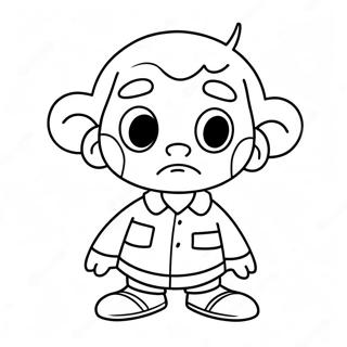 Page à colorier de personnage de dessin animé désolé | Page de coloriage Désolé