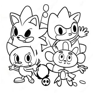 Page à colorier des personnages de Sonic Lost World | Page de coloriage Sonic Monde Perdu