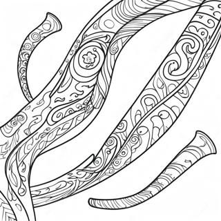 Page à colorier de rubans colorés dans le vent | Page de coloriage Ribbons