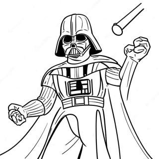 Page à colorier Dark Vador en Bataille | Page de coloriage Star Wars