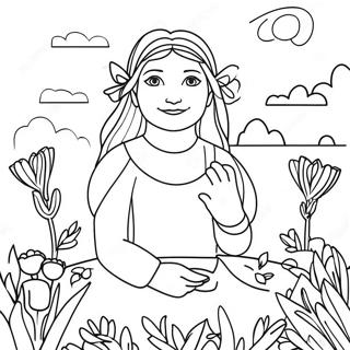 Page à colorier Célébration d'Ostara | Page de coloriage Ostara