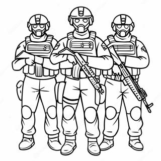 Page à colorier Équipe d'Élite des Forces Spéciales | Page de coloriage Forces Spéciales