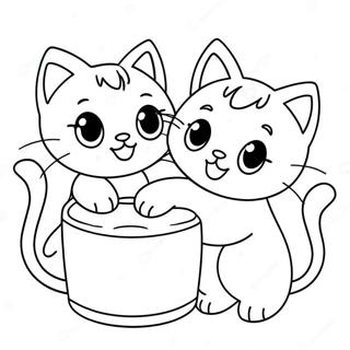 Page à colorier de jolis chatons jouant | Page de coloriage Chats