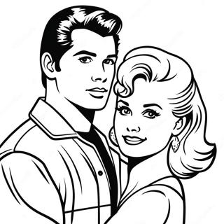 Page à colorier de l'affiche du film Grease | Page de coloriage Grease
