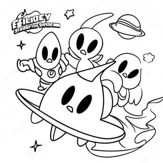 Personnages Looney Tunes dans l'espace Page à colorier | Page de coloriage Espace Jam